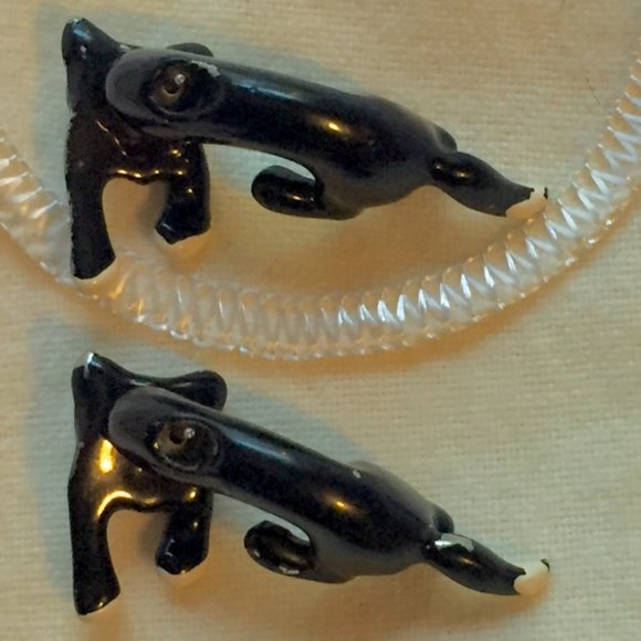 90s Vtg Enamel Cat 3D Drop Earrings - So Cute! - Picture 11 of 15